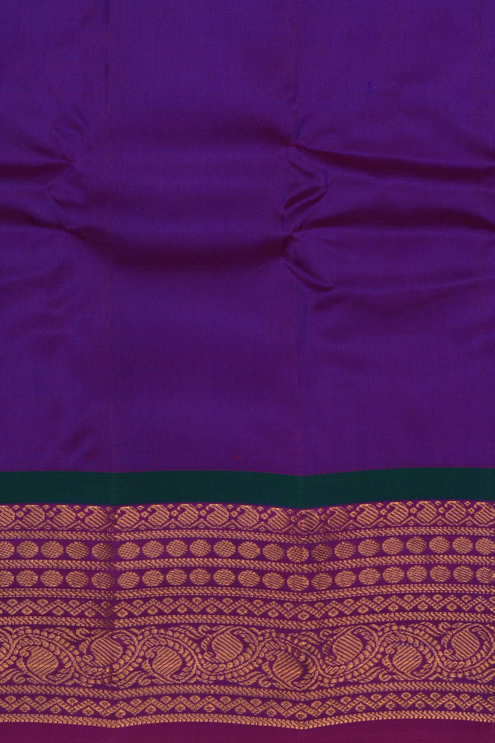 Image of Gadwal Peacock Blue Saree